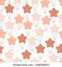 seamless pattern with pastel floating balloons background