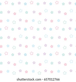 Seamless Pattern of Pastel Flower Design on White Background