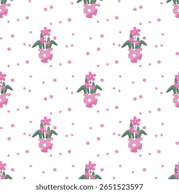 Seamless Pattern of Pastel Flowers