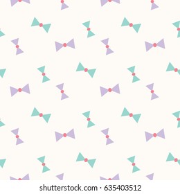 Seamless Pattern of Pastel Geometric Ribbon Design on Light Yellow Background