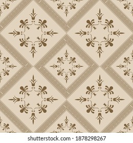 Seamless pattern in pastel greek style. For backgrounds, ceramics, textiles and other classic projects.
