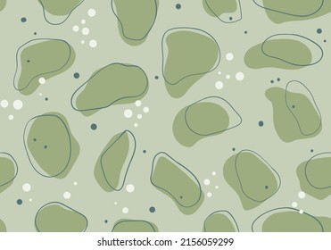 seamless pattern with pastel green color. inspired by the leaves of aquatic plants that float in the pond. editable vector eps 10.