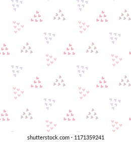 Seamless Pattern of Pastel Heart Design on White Background