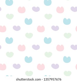 Seamless Pattern with Pastel Heart Design on White Background