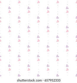 Seamless Pattern of Pastel Heart Design on White Background