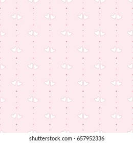 Seamless Pattern of Pastel Heart Design on Pink Background