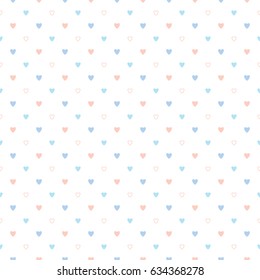 Seamless Pattern of Pastel Heart on White Background
