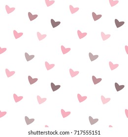 Seamless Pattern of Pastel Hearts on White Background