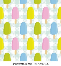 Seamless pattern with pastel ice cream. Wrapping paper pattern. Pastel concept.