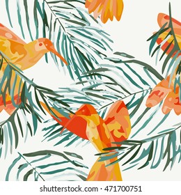 Seamless pattern with pastel pink flamingos. Decorative figure. Suitable for printing on fabric