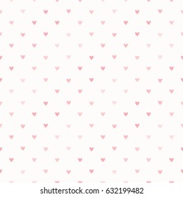 Seamless Pattern of Pastel Pink Hearts