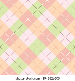 Seamless Pattern of Pastel Plaid Design