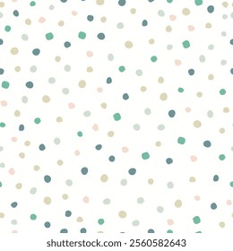 Seamless pattern with pastel polka dots . Polka dots pattern on light background.	
