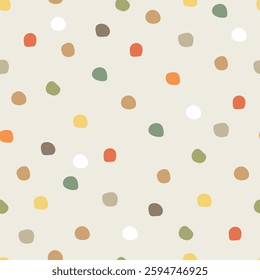 Seamless pattern with pastel polka dots . Polka dots pattern on light background.	
