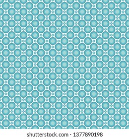 Seamless pattern of pastel sea azur circles and rhombuses. Background for fabrics, wallpapers, coatings, prints and designs. EPS file, vector - the template will fill in any form.