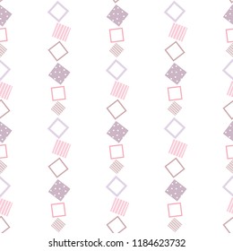 Seamless Pattern of Pastel Square Design on White Background