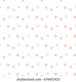 Seamless Pattern of Pastel Square Design on White Background