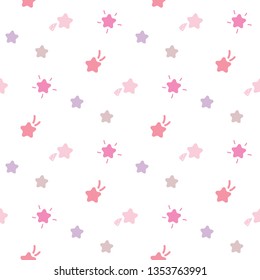 Seamless Pattern with Pastel Star Design on White Background