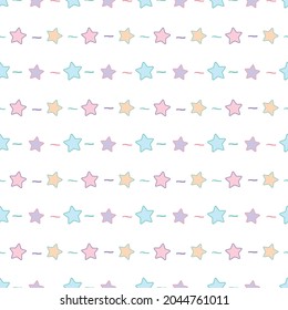 Patrón sin inconvenientes con diseño de estrella Pastel en fondo blanco