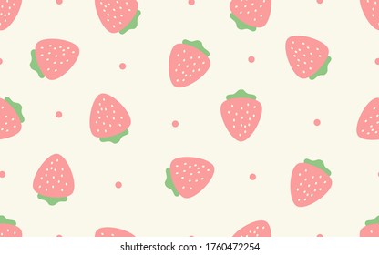 Patrón sin fisuras del fondo de fresa pastel - Ilustración vectorial