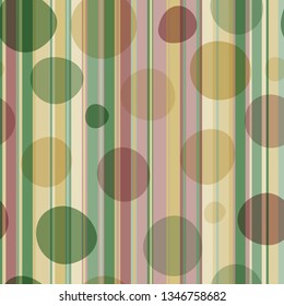 Seamless pattern with pastel stripes and transparent balls. Retro background. Vector image. Eps 10