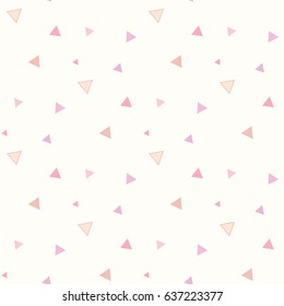 Seamless Pattern of Pastel Triangle Design on Light Yellow Background