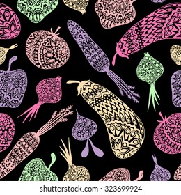Seamless Pattern With Pastel Vegetables
