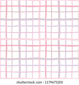 Seamless Pattern with Pastel Wavy Line and Stripe Design on White Background