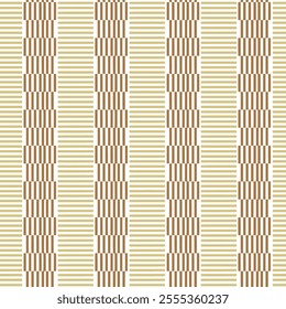 Seamless pattern with pastel yellow straight striped lines. Simple optical illusion, illusive effect. Kinetic tile in op art. Vector hypnotic background, texture.