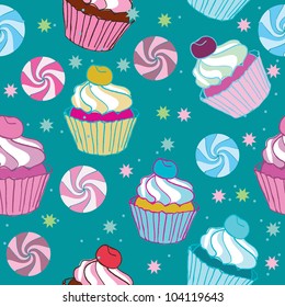 seamless pattern with pastries