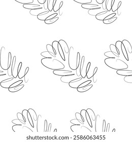 seamless pattern with pastries, namely puffs drawn in line art style, for food or textile packaging
