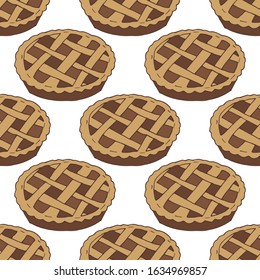 Seamless pattern with pastries.Hand drawn vector illustration.
