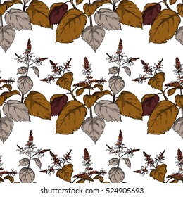 Seamless pattern with patchouli