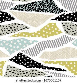 Seamless pattern, patchwork tiles. Can be used on packaging paper, fabric, background for different images, etc.