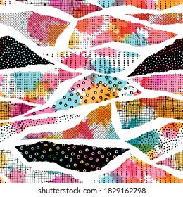 Seamless pattern, patchwork tiles. Can be used on packaging paper, fabric, background for different images, etc.