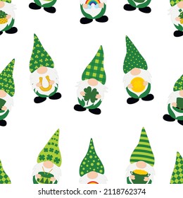 Seamless pattern Patrick's day Gnomes vector illustration