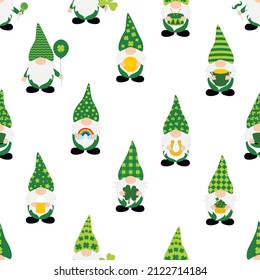 Seamless pattern Patrick's day Gnomes vector illustration