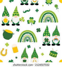 Seamless pattern Patrick's day Gnomes vector illustration