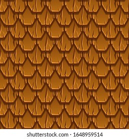 Seamless pattern of paving brown old roof tiles. Textured background for wallpaper, wrapping paper.