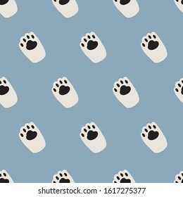 seamless pattern, paw art background design for fabric scarf and decor