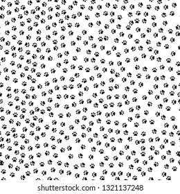 Seamless pattern with paw isolated on white background. Good for textile, fabric, zoo shops advertising, wrapping paper