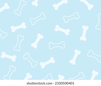 Seamless pattern of paw print on blue background vector illustration