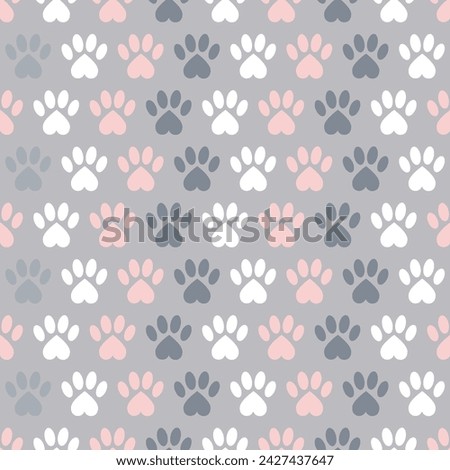 Seamless pattern of paw prints