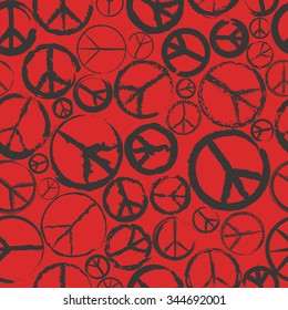 Seamless Pattern With Peace Sign