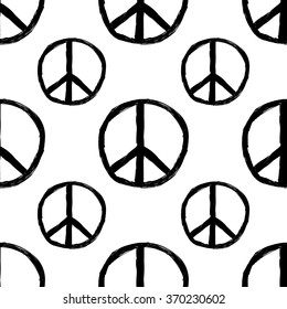 Seamless Pattern From Peace Sign.