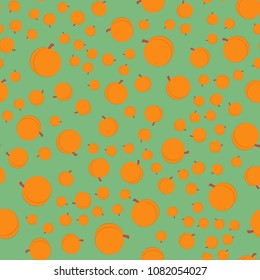 Seamless pattern from peach at the light green background