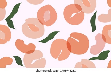 Seamless pattern with peach Vector hand draw peach background  for wallpaper cover fabric textile