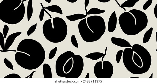 Seamless pattern with peach Vector hand draw peach background for wallpaper cover fabric textile
