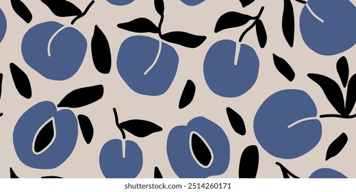 Seamless pattern with peach Vector hand draw peach background for wallpaper cover fabric textile