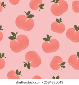 seamless pattern of peaches for background, cover, fabric, wrapping, wall paper etc